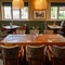 A table in the restaurant of the Wateringbury.