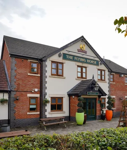 exterior facade of a pub