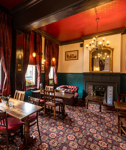 Internal seating area in a pub restaurant