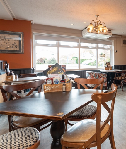The restaurant area of the Cocked Hat.