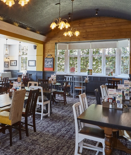 Interior restaurant and seating area