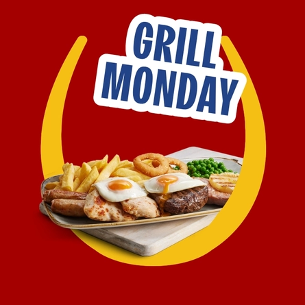 A banner promoting the Grill Monday campaign at Hungry Horse venues.