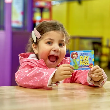 Wacky Warehouse - Girl holding Play Pass