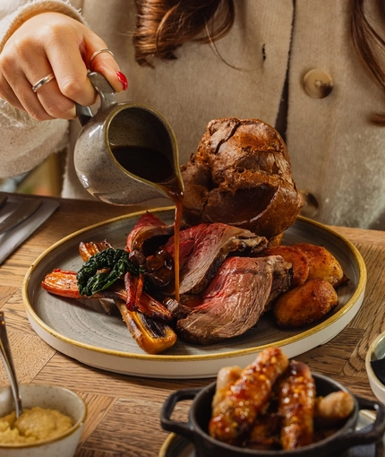A beef sunday roast served at Crafted Venues.