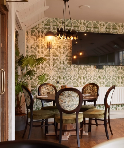 Restaurant seating area in a pub hotel