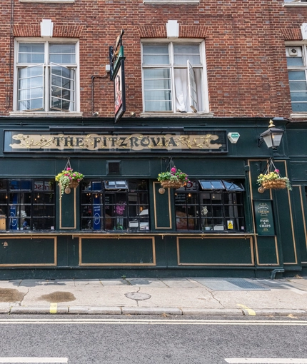 External view of a pub entrance