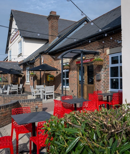 The exterior seating area at The Woodlands.