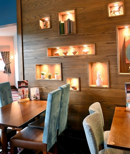 The interior restaurant seating area at The Gatehouse.