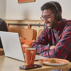A man working on a laptop