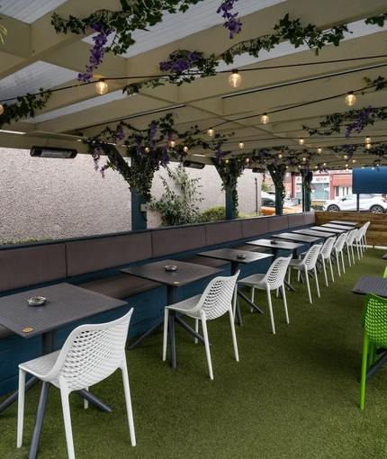 Beer garden outside of a pub