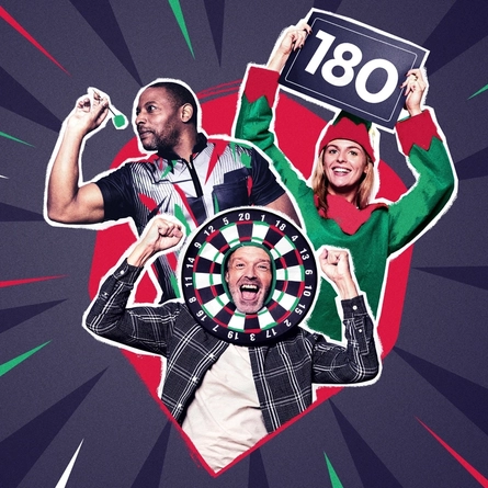 A banner promoting Darts World Champs Event at selected Greene King Sports venues.