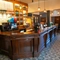 The bar and interior restaurant seating area at The Peregrine.