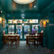 Interior of the pub in the seating area.