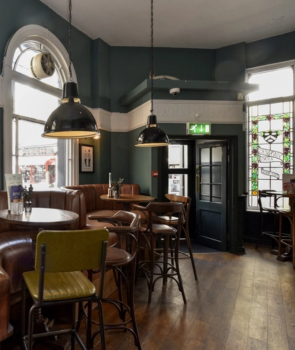 Internal seating area in a pub restaurant