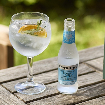 An exterior shot of Fever Tree & Gin served in a beer garden at Chef & Brewer venues.