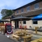 The exterior facade and beer garden seating area of The Peregrine in Newcastle-Upon-Tyne.