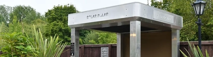 The solar powered pergola at the Ock n Dough.
