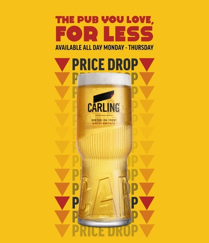 A Carling page header mobile banner promoting NOEDS for selected Hungry Horse Venues.