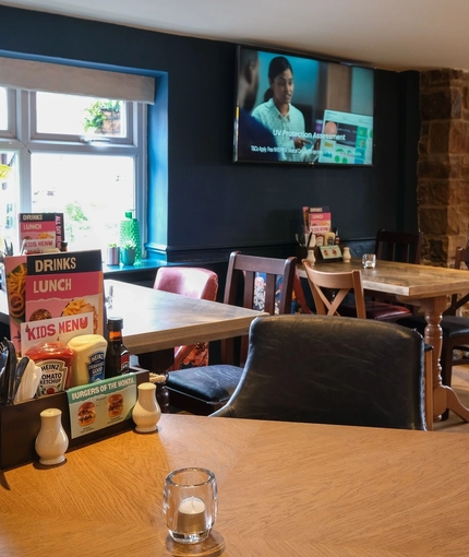 An interior shot of the restaurant & seating area at the Sitwell Arms in Whiston.