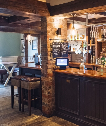 The bar area of The Woodman.