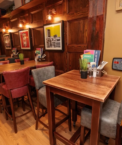 Seating area in a pub restaurant