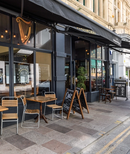 External seating area outside of a pub