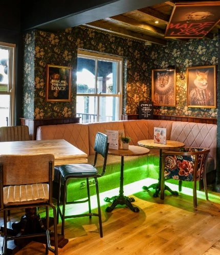 The interior of a Pub & Social restaurant