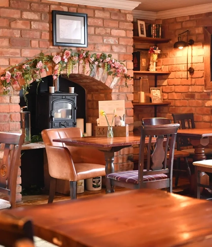 interior seating area and restaurant