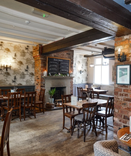 Interior restaurant and seating area