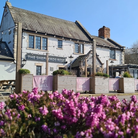 The exterior facade of The Shepherds Rest.