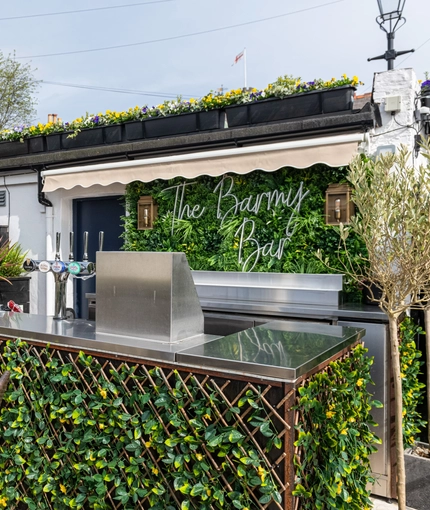Exterior beer garden bar