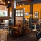 The interior restaurant and dining area with TV at the Lutley Oak.