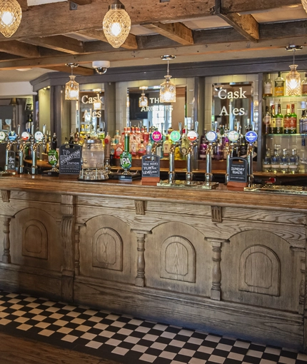Interior bar area in a pub restaurant