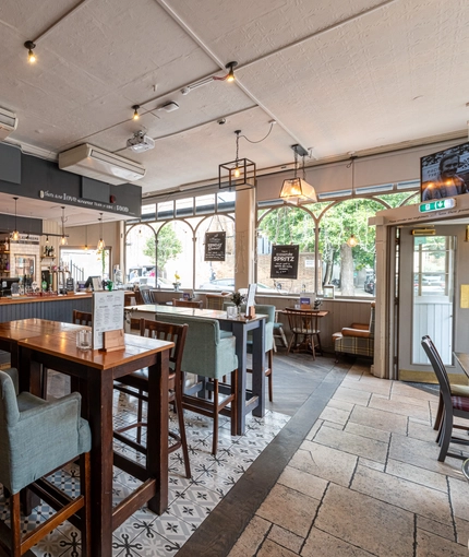 Internal seating area in a pub restaurant