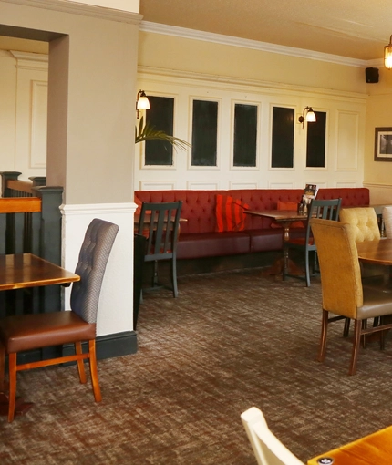 interior seating area of the pub
