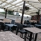 exterior of the venue with beer garden