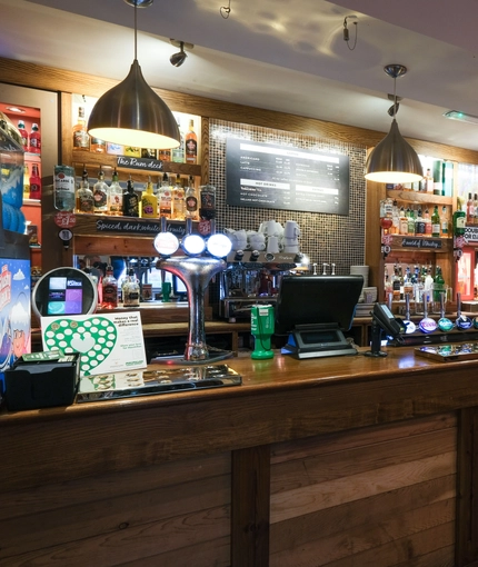 interior bar area of a pub