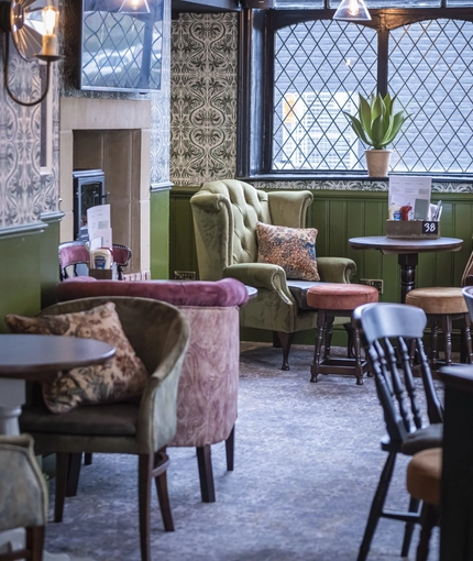 An internal seating area in a pub