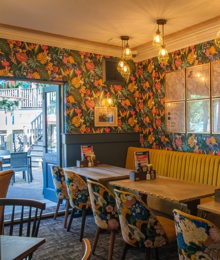 The interior restaurant and seating area at The Hare & Hounds.