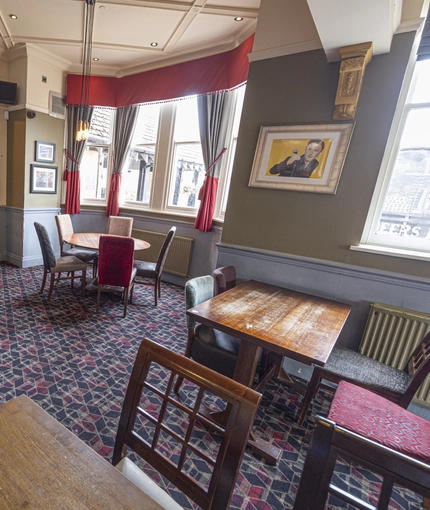 interior of the restaurant with seating area