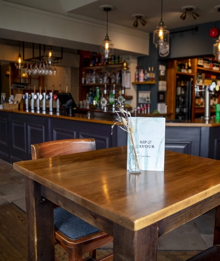Internal seating area in a pub restaurant