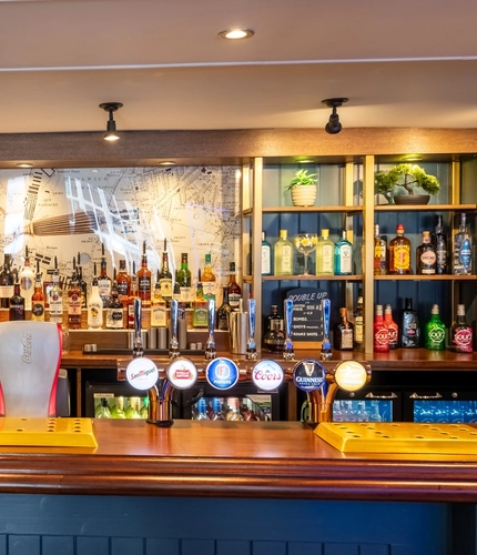 The bar in a pub