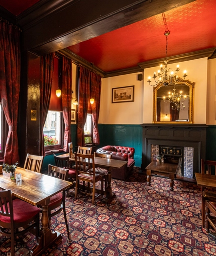 Internal seating area in a pub restaurant
