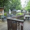 Exterior beer garden of a pub with a seating area.