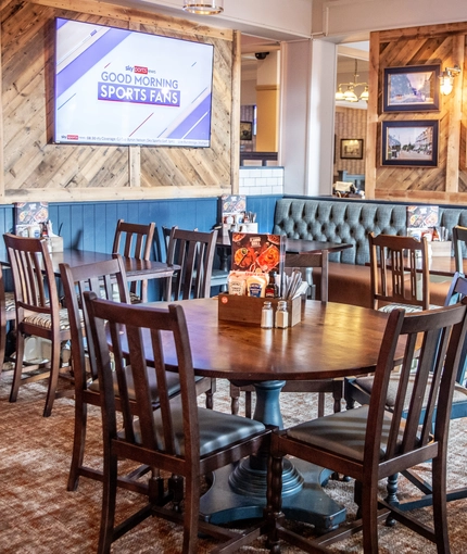 interior seating area of the pub