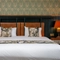 A bed in one of the hotel rooms at Himley House.