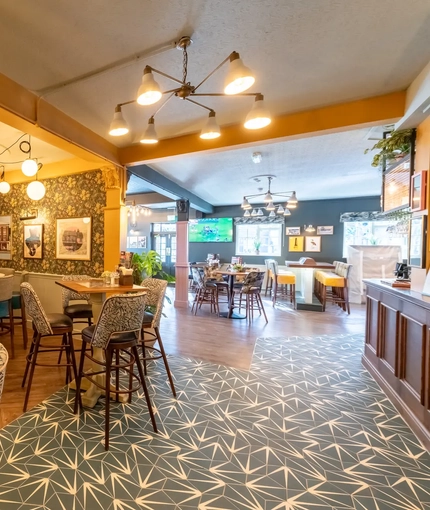 Interior of the venue showing the bar