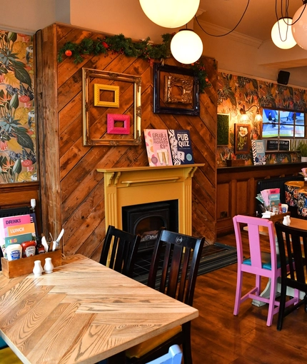 interior seating area of the pub