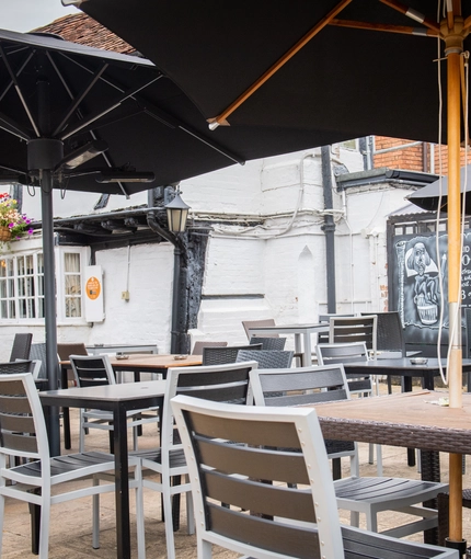 Beer garden outside a pub