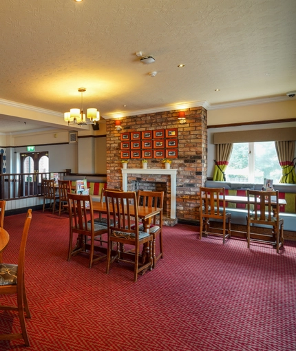 Interior dining area of a pub.